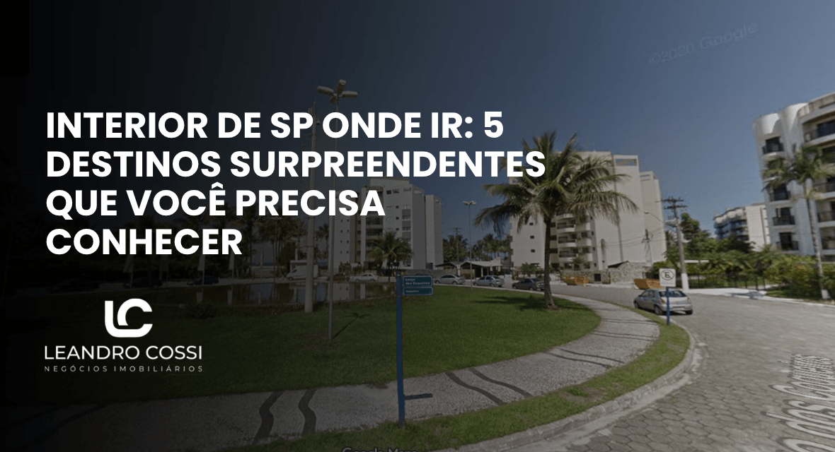 Capa do artigo sobre destinos surpreendentes no interior de SP, ilustrada com área urbana arborizada e destaque para turismo regional.